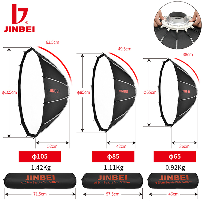 JINBEI 65  Quick Open Paraboli - огляд і ціна Photography Studio
