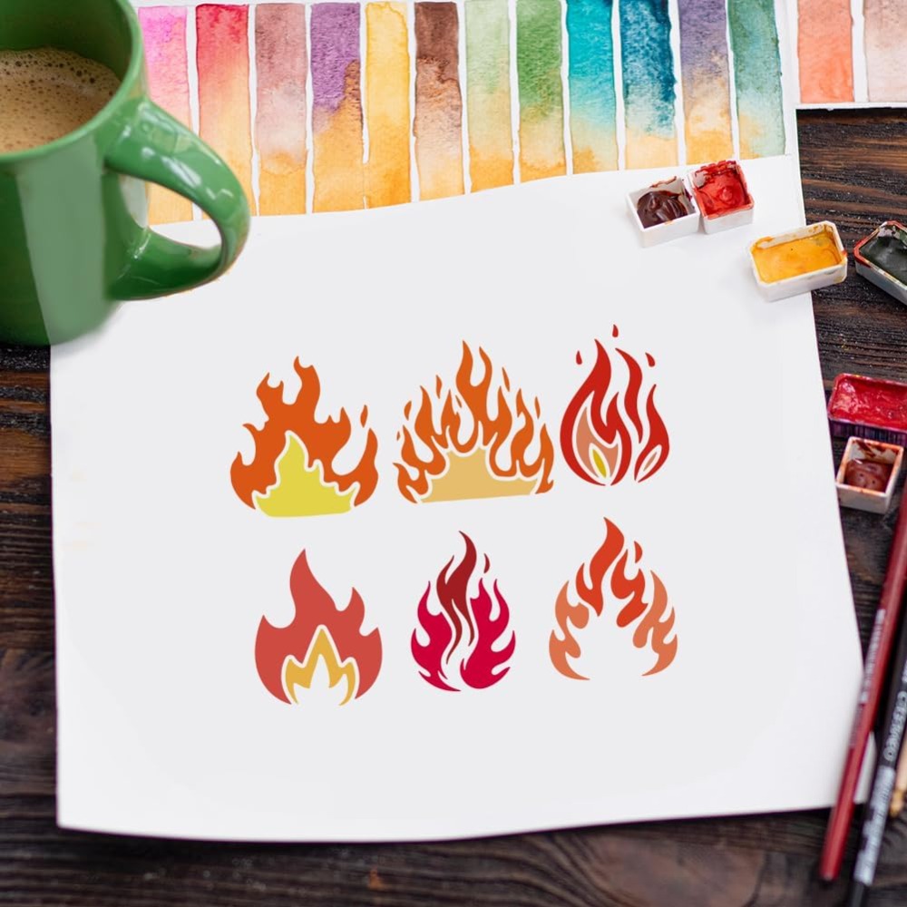 12PCS Flame Painting Stencil w - огляд і ціна Photography Techniques