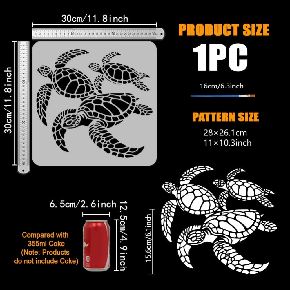 Turtles Stencil for Painting w - огляд і ціна Photography Techniques